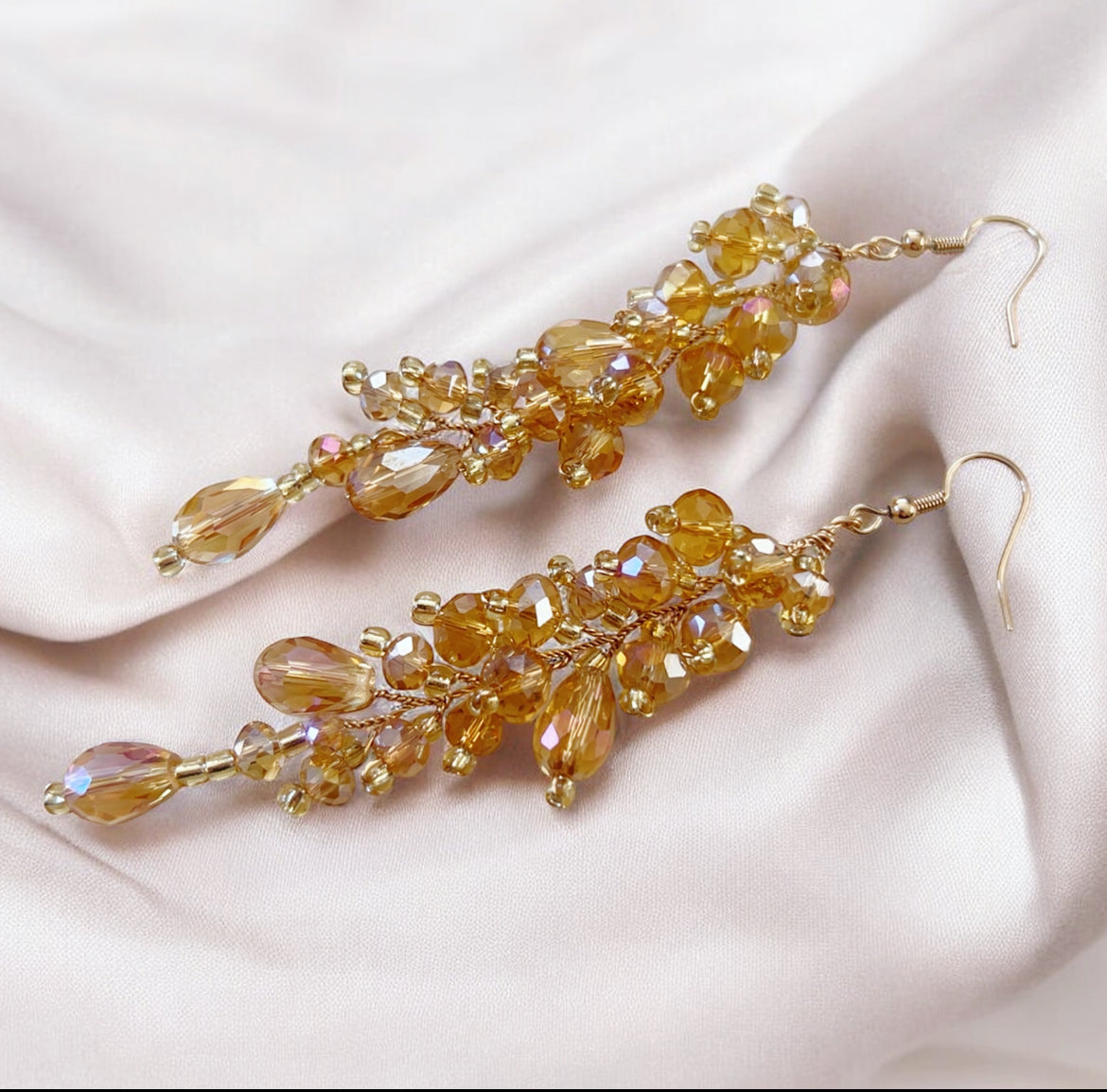 Champagne Gold Crystal Earrings
