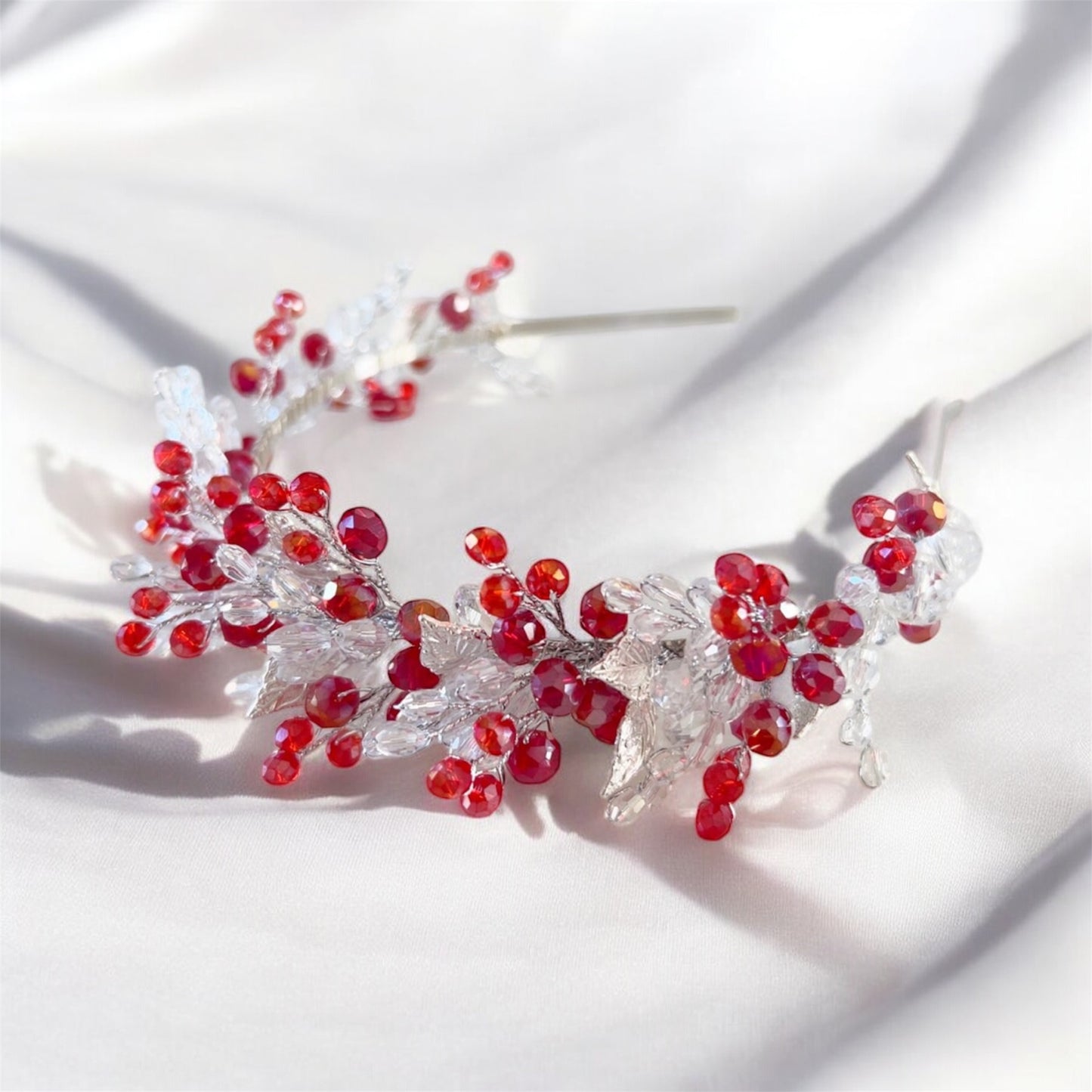 Red and silver headpiece