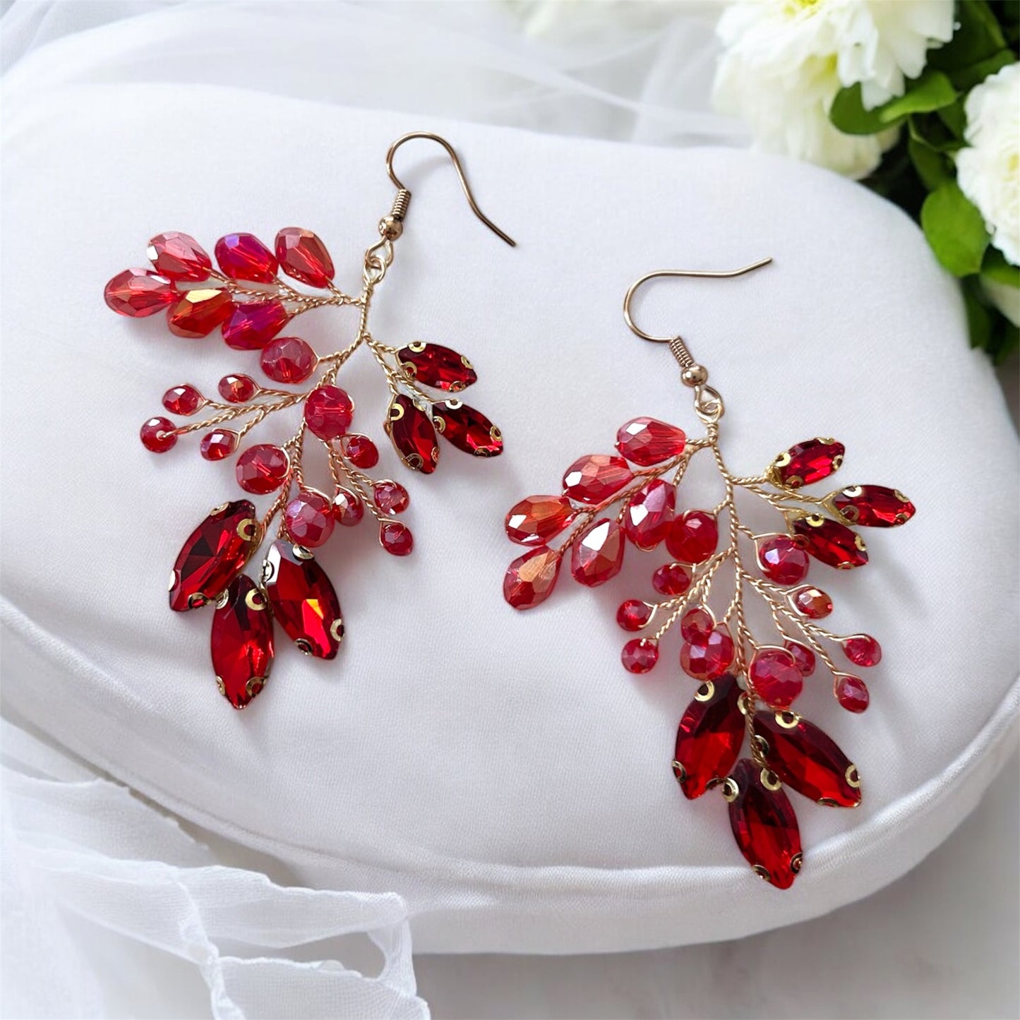 Red Crystal Earrings
