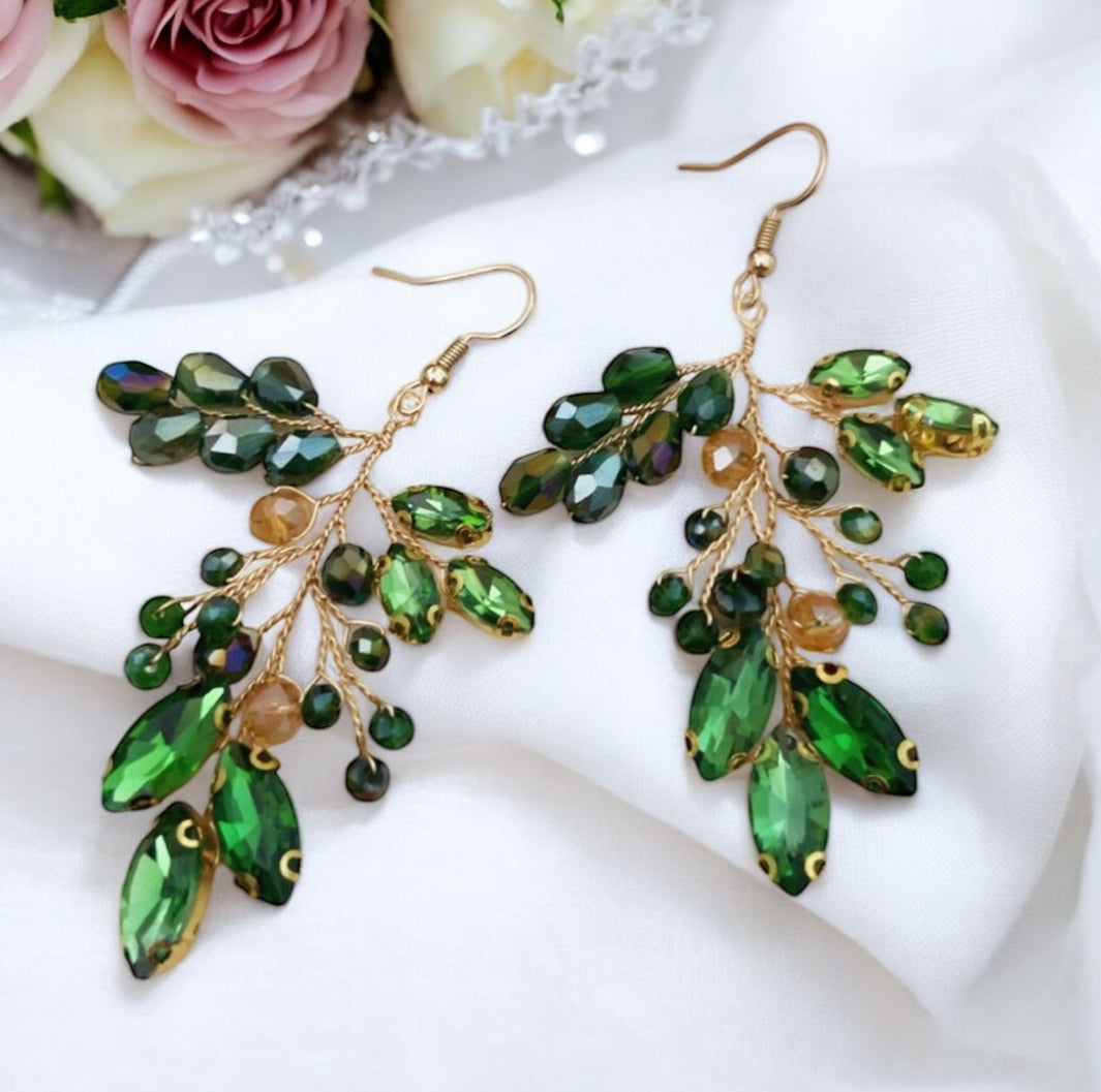 Peridot Green statement earrings