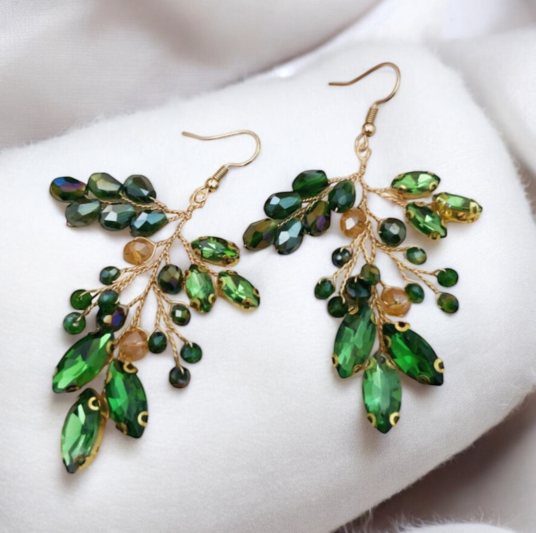 Peridot Green statement earrings