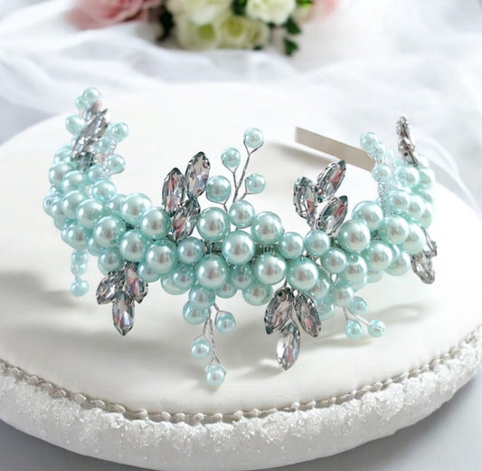 Mint green pearl headpiece