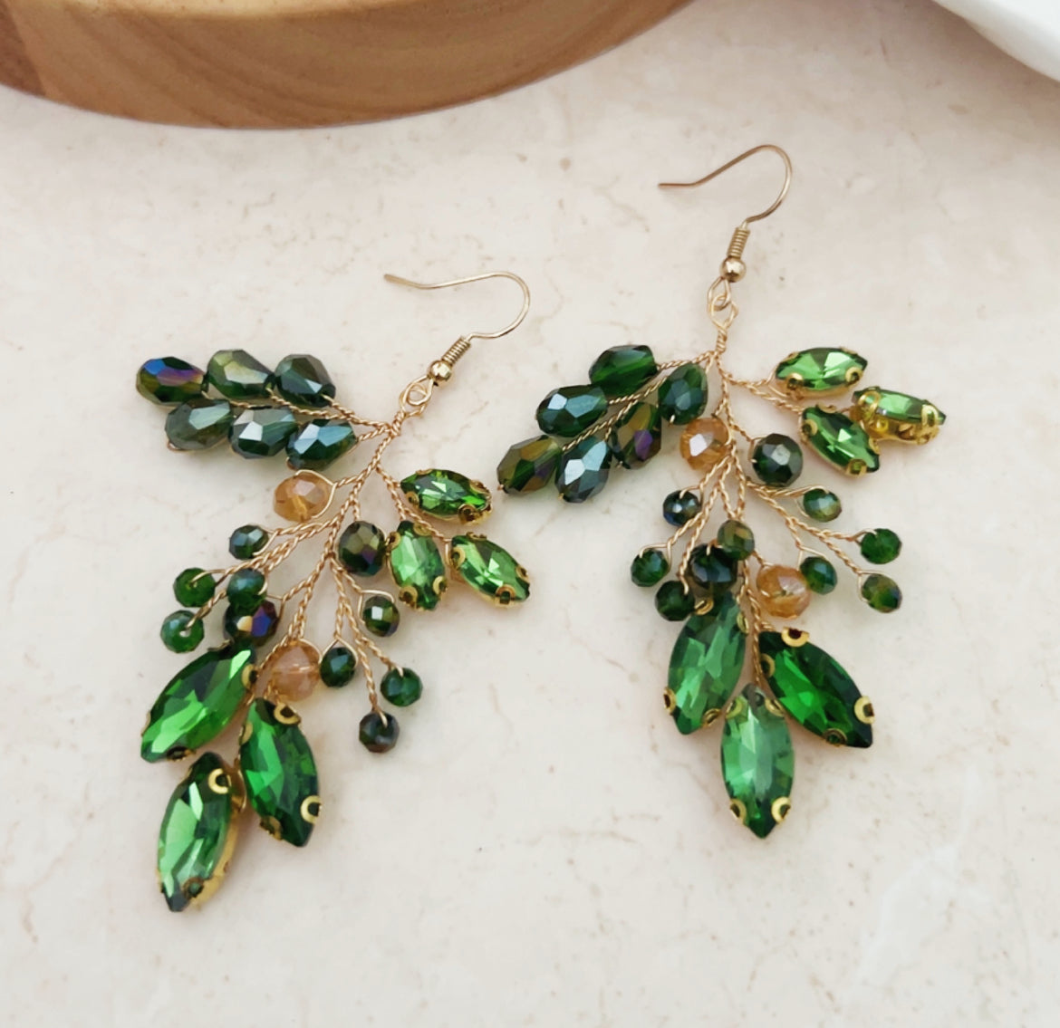Peridot Green statement earrings