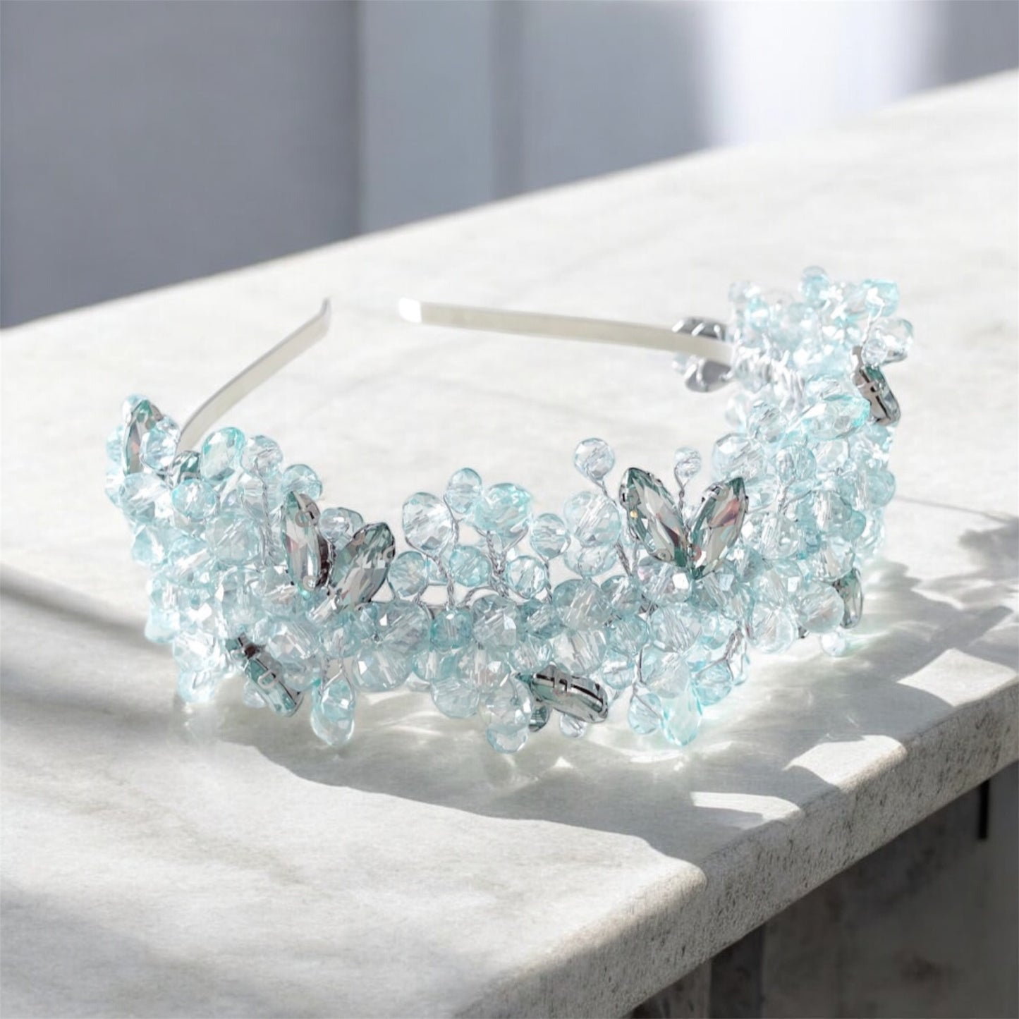 green crystal headband