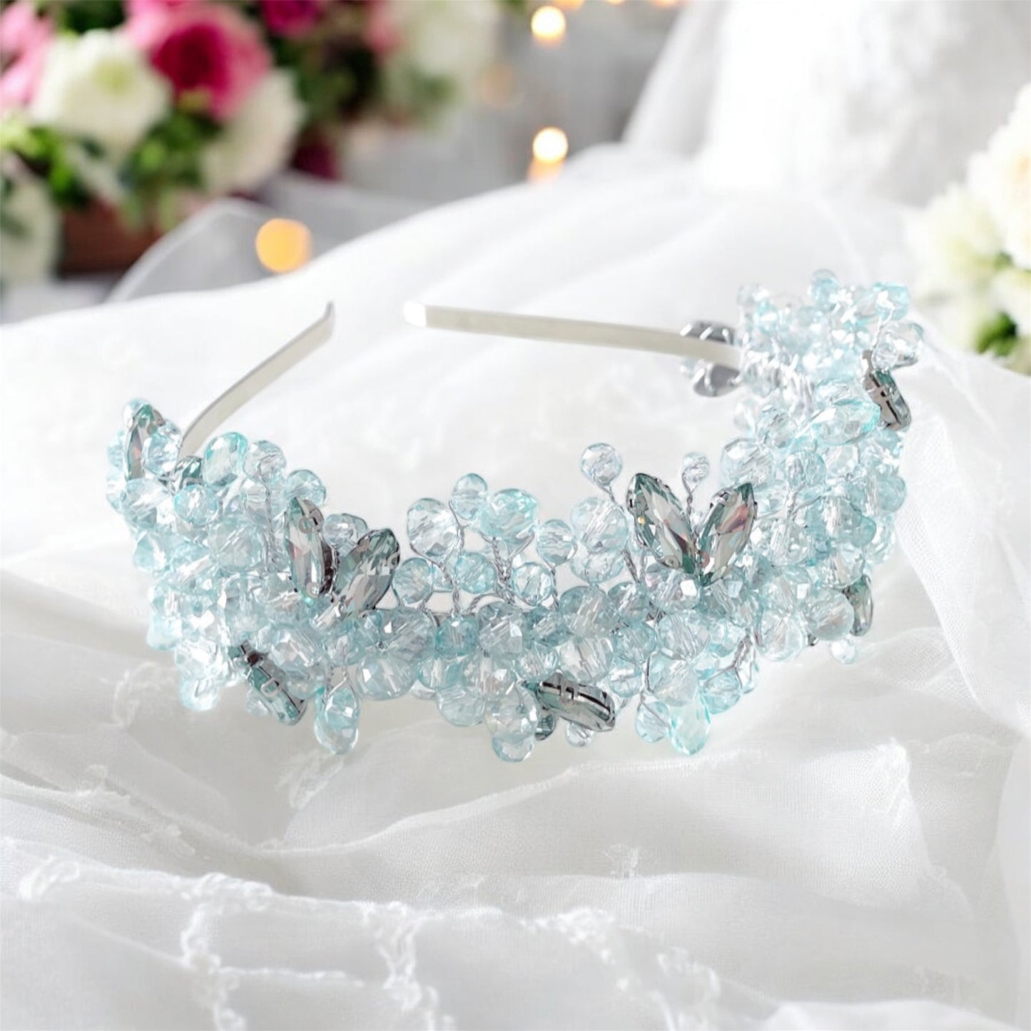 green crystal headband