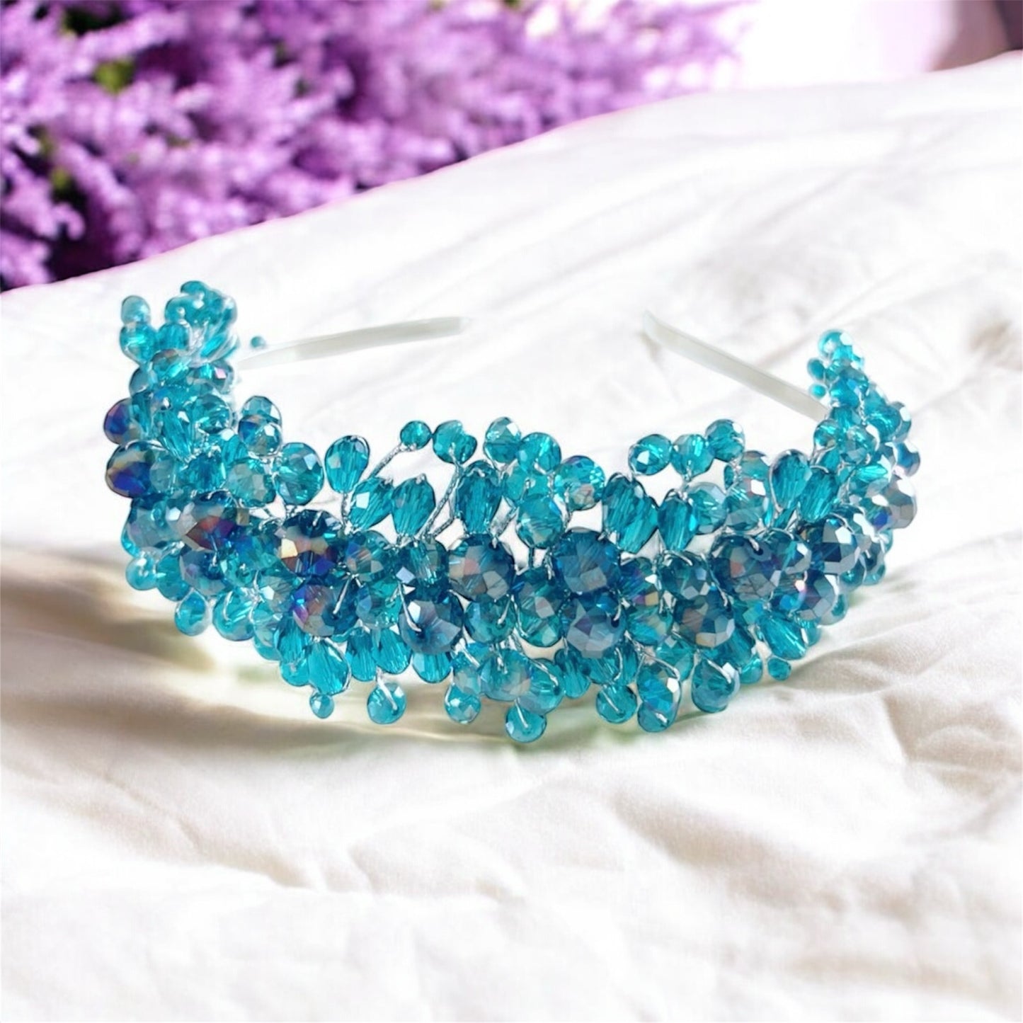 Turquoise crystal headband