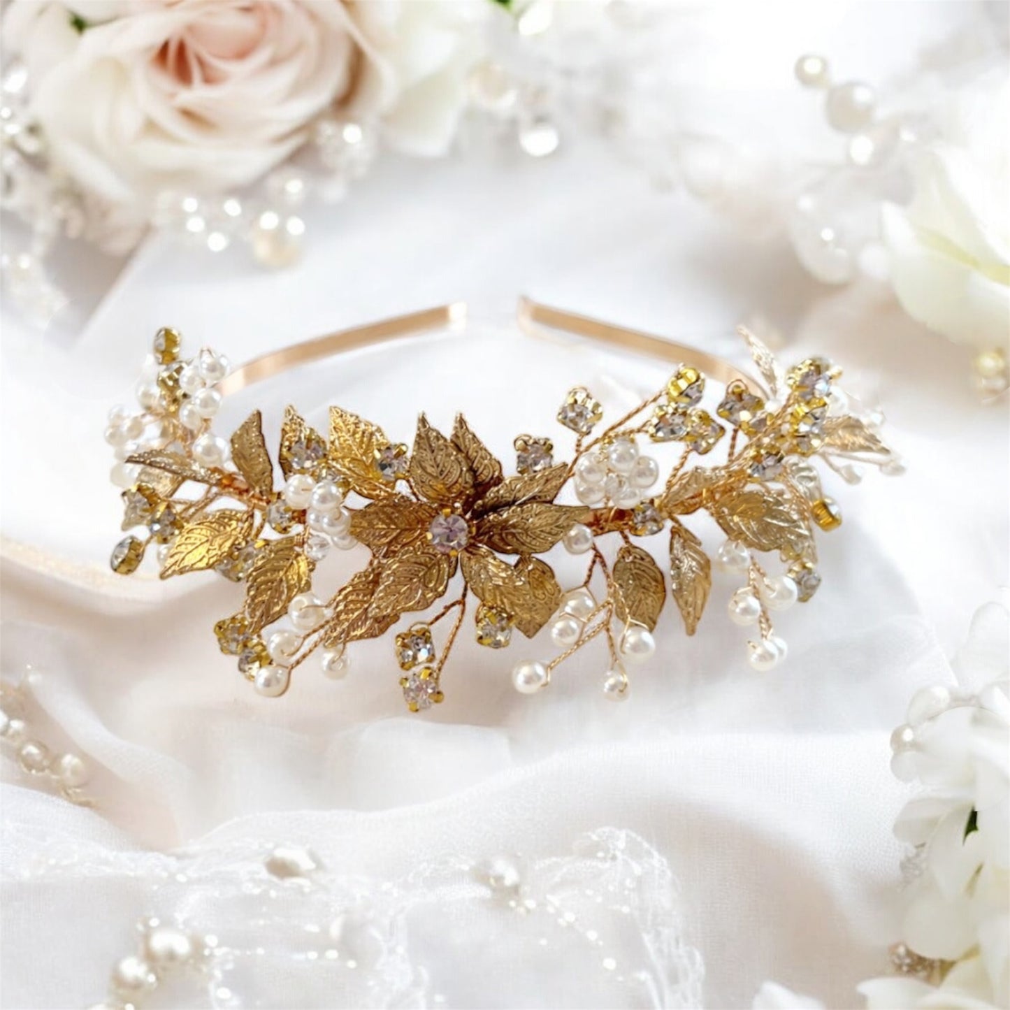 Gold leaf bohemian bridal headband
