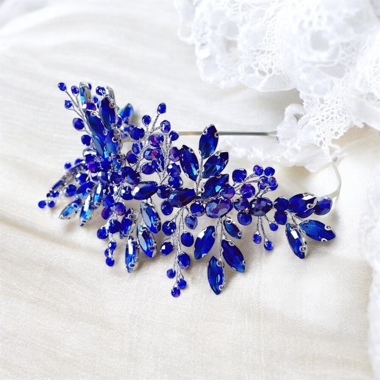 Royal blue crystal tiara