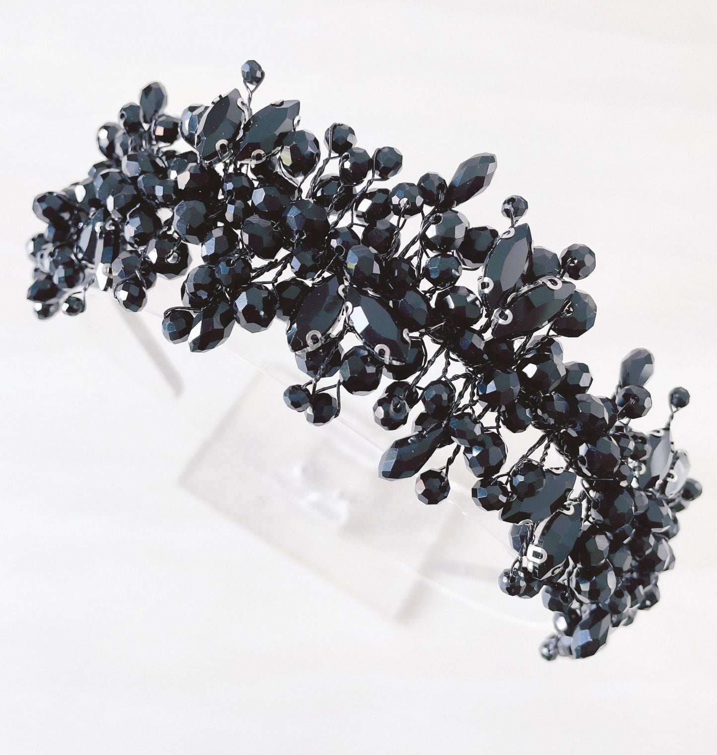 Black crystal headband - Petal & Pearl