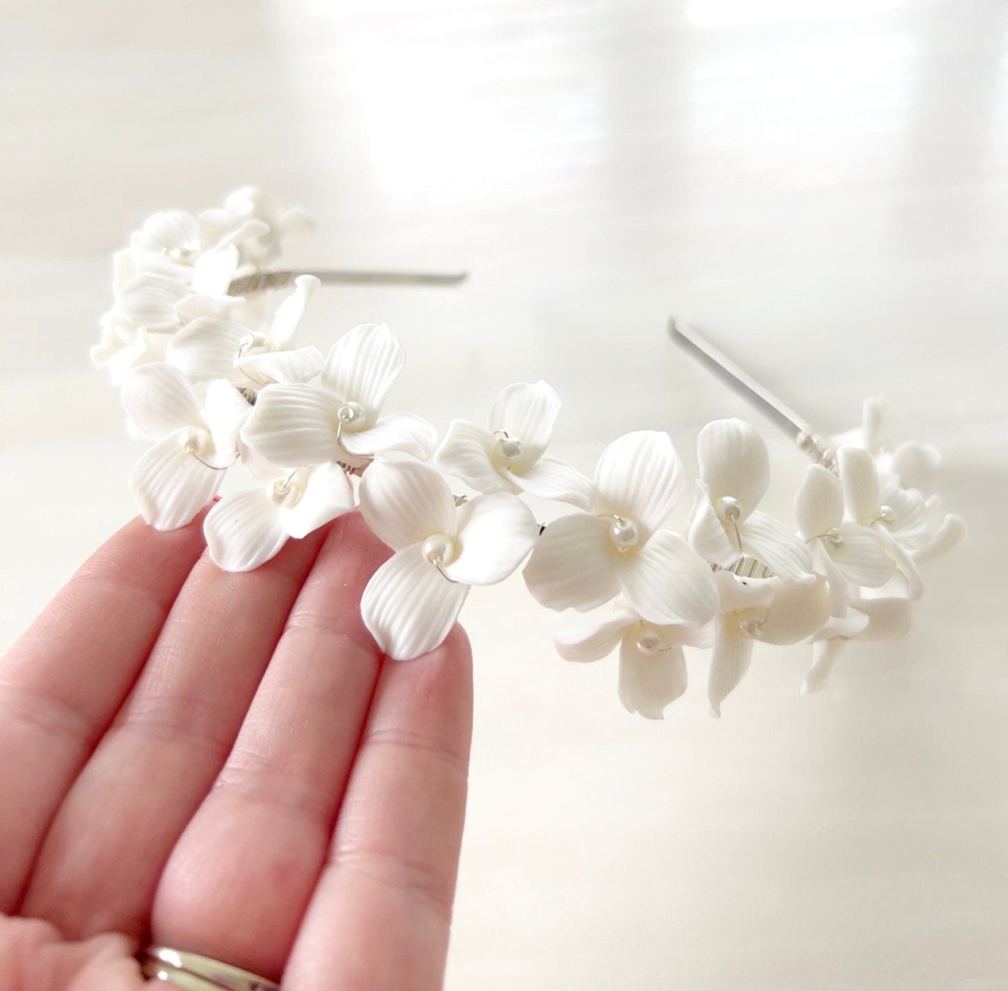 bohemian inspired bridal headband - Petal & Pearl