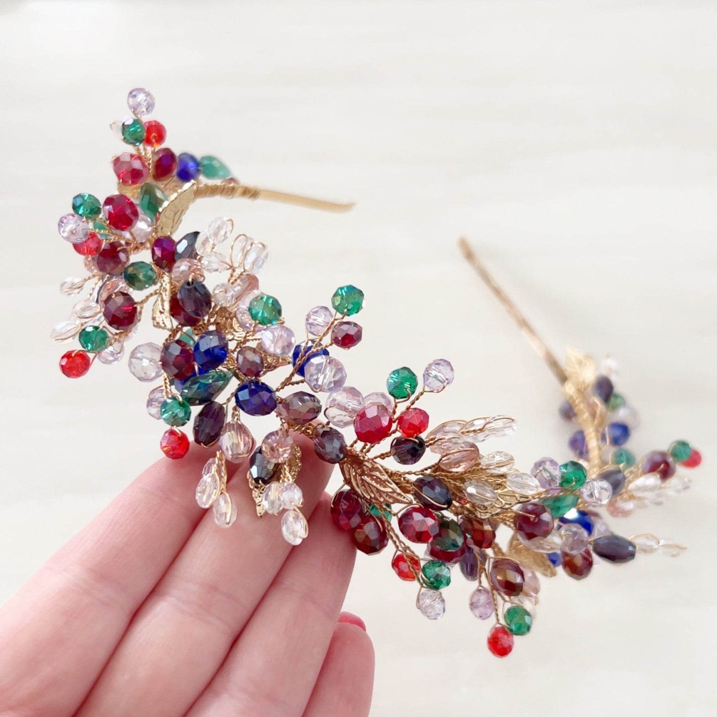 Colourful Crystal Headpiece - Petal & Pearl