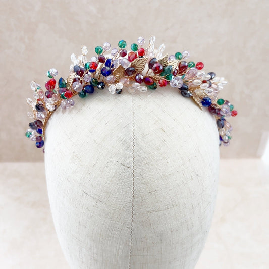 Colourful Crystal Headpiece - Petal & Pearl