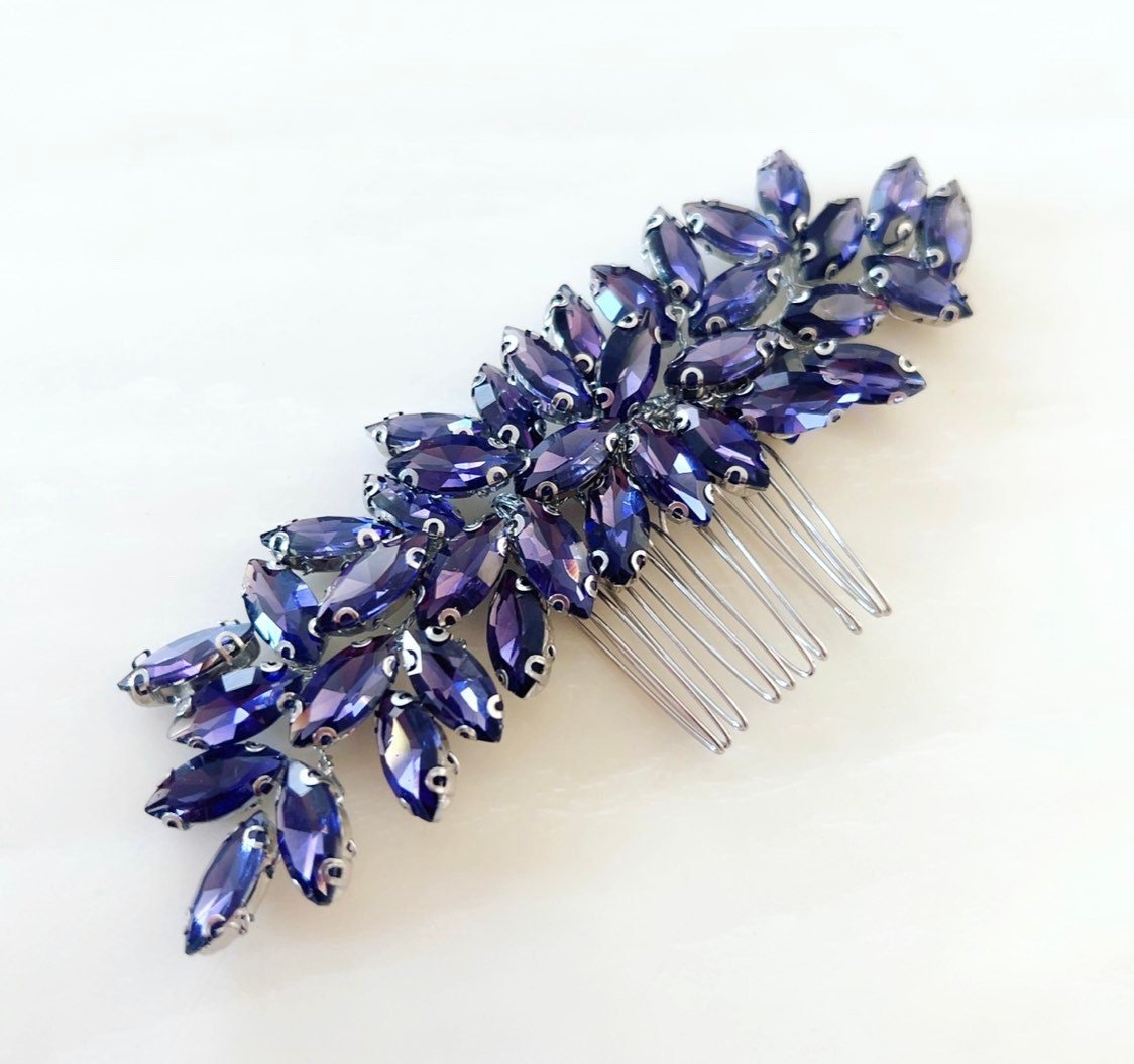 Enya purple hair comb - Petal & Pearl