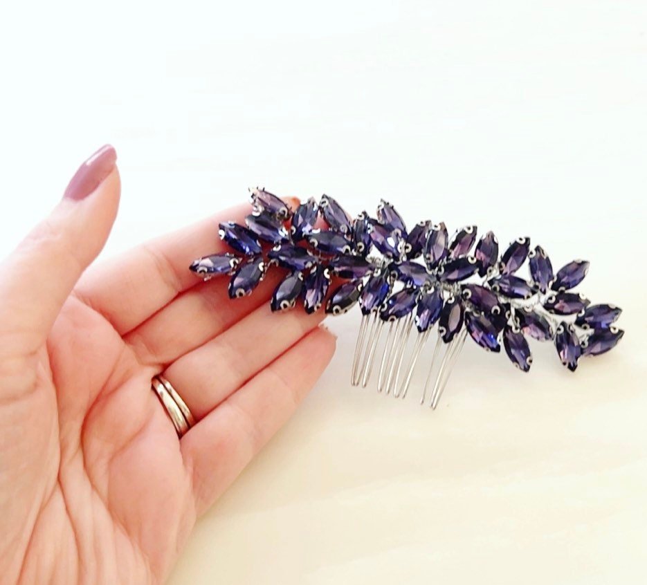 Enya purple hair comb - Petal & Pearl