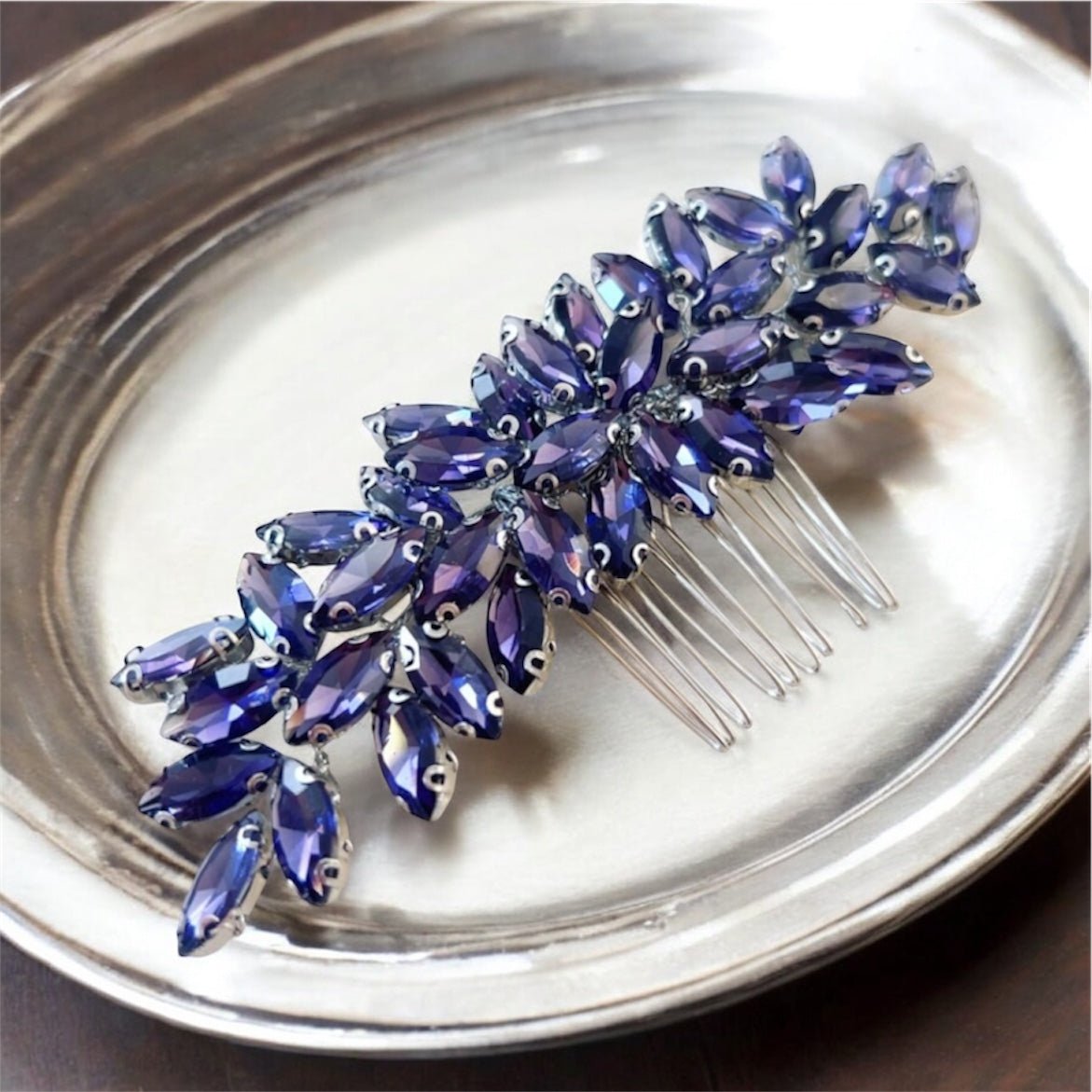 Enya purple hair comb - Petal & Pearl