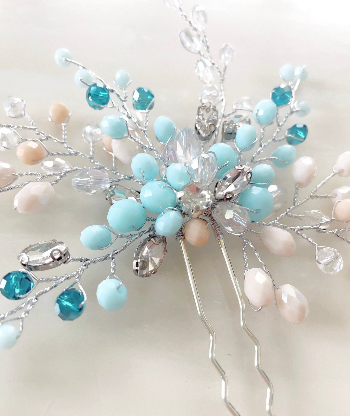 Exquisite Turquoise Hair Pin - Petal & Pearl