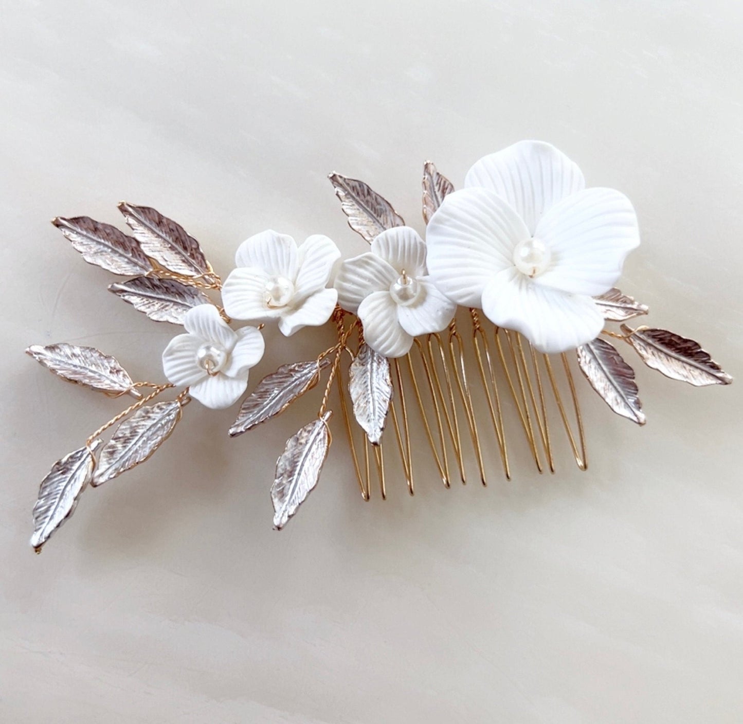 Floral Bridal hair comb - Petal & Pearl