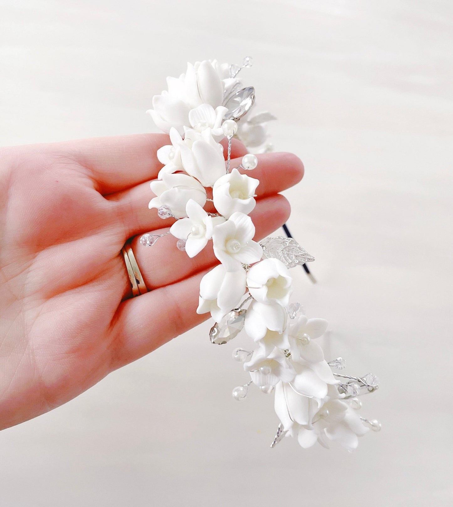 Floral Bridal headband - Petal & Pearl