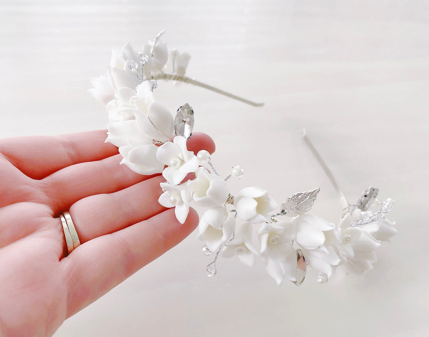 Floral Bridal headband - Petal & Pearl