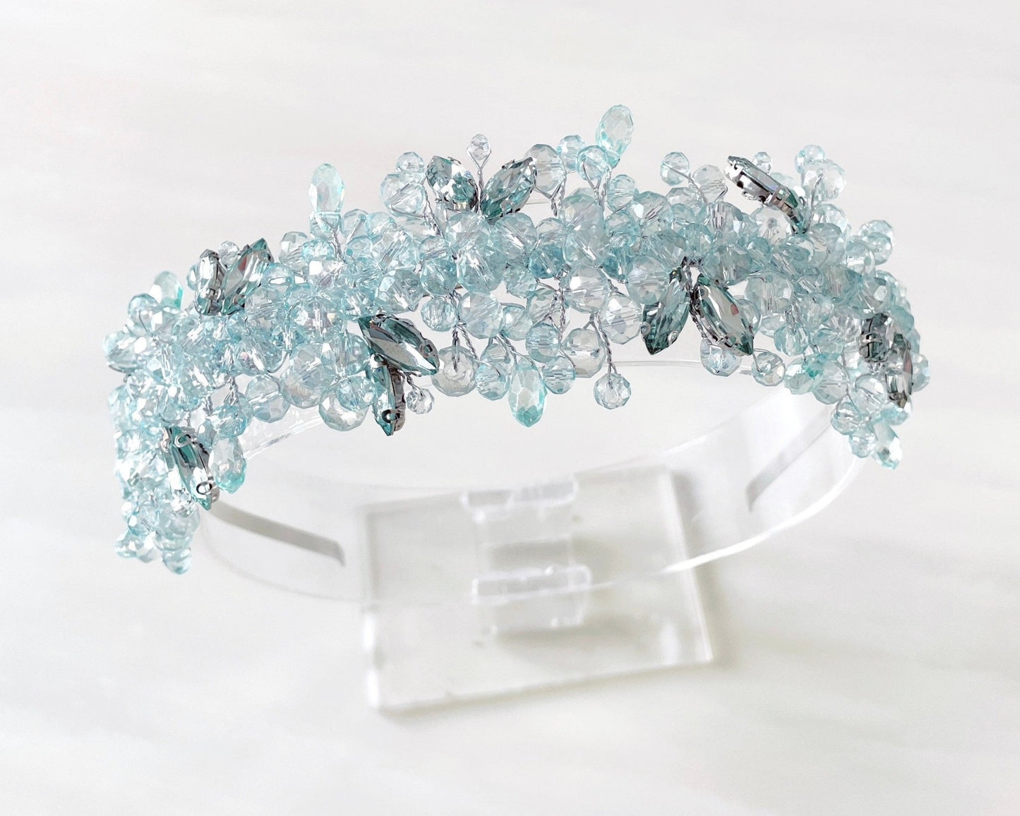green crystal headband - Petal & Pearl