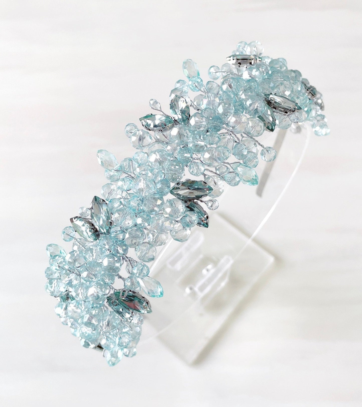 green crystal headband - Petal & Pearl