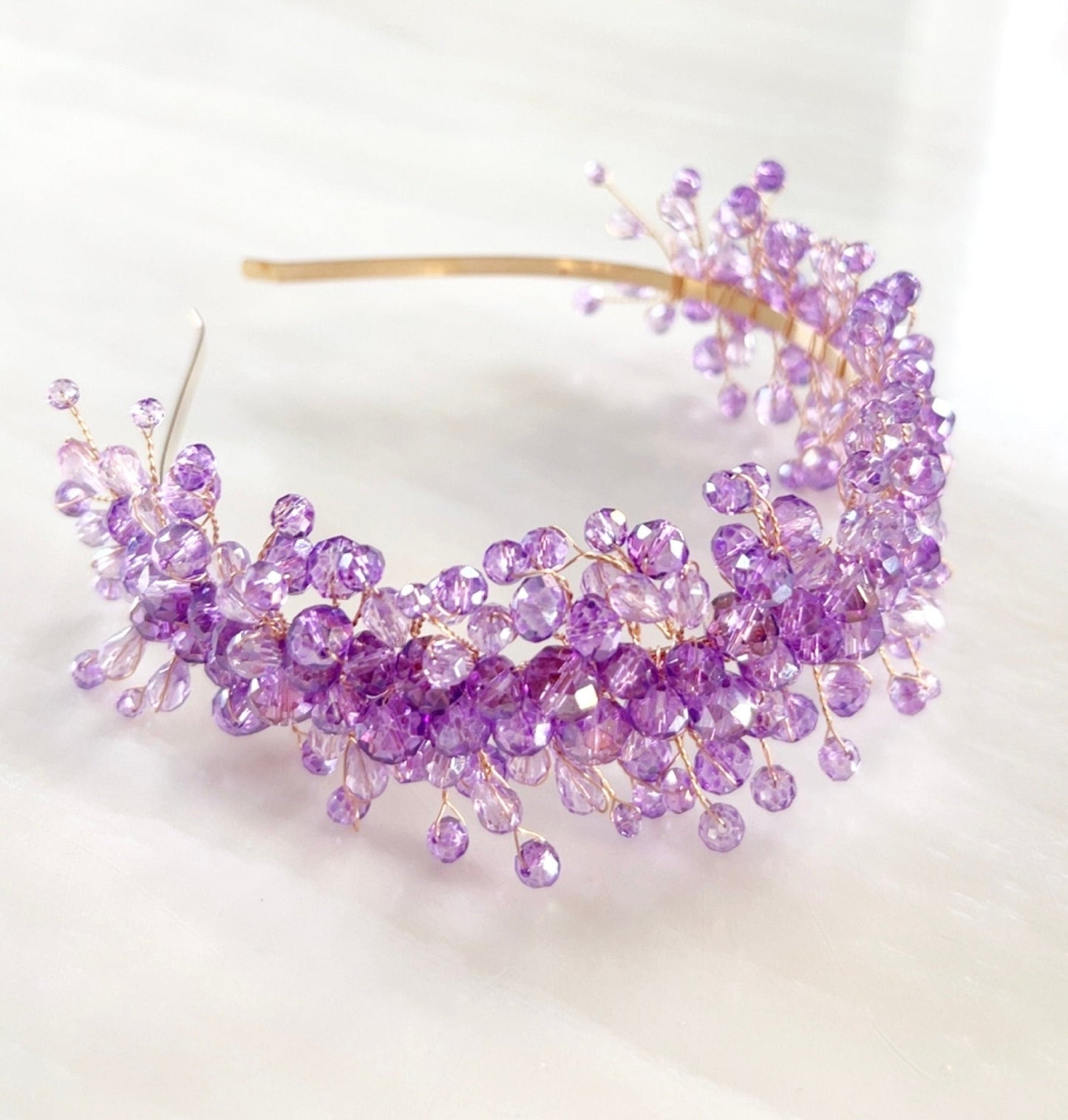 Lilac crystal headband - Petal & Pearl