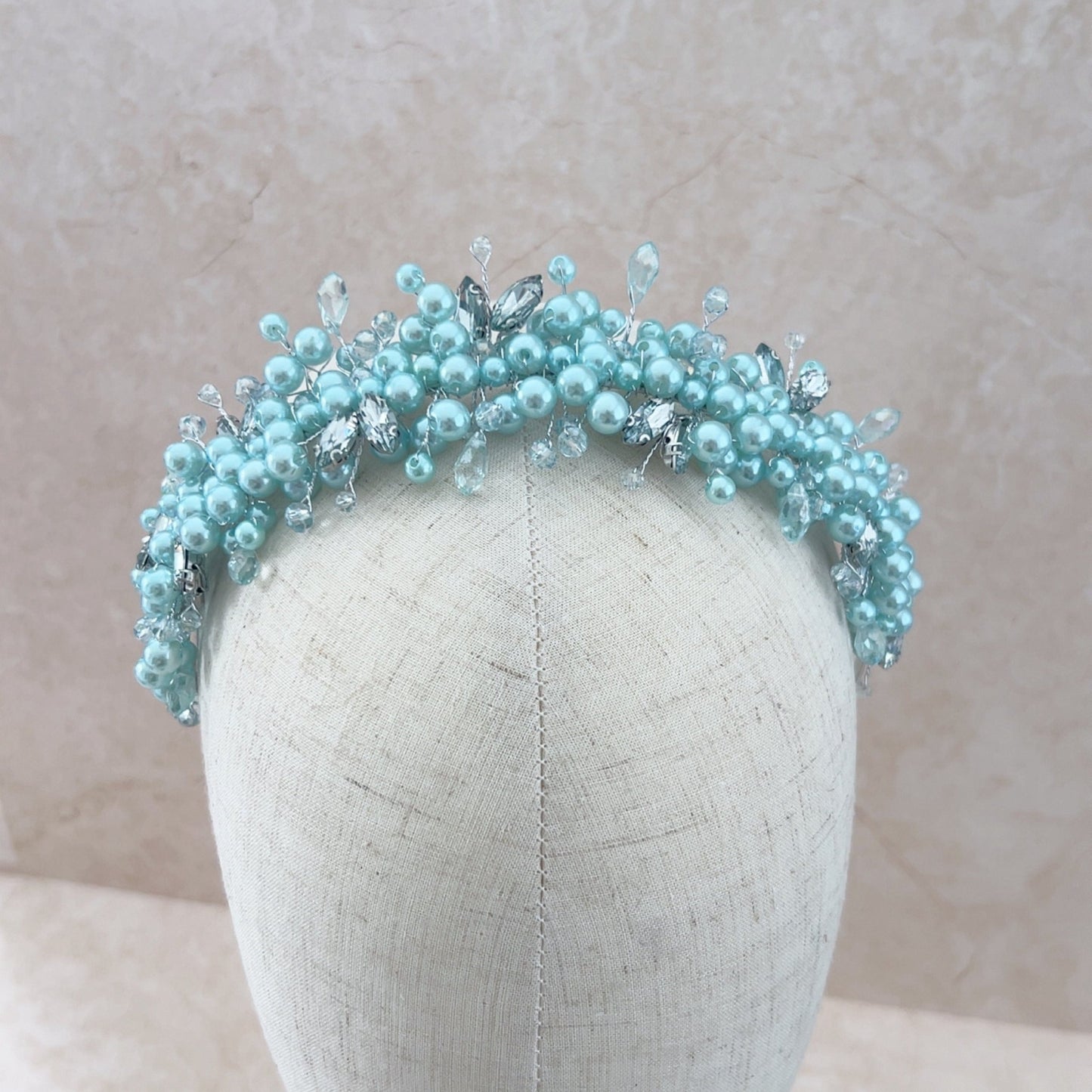 Mint green pearl headpiece - Petal & Pearl