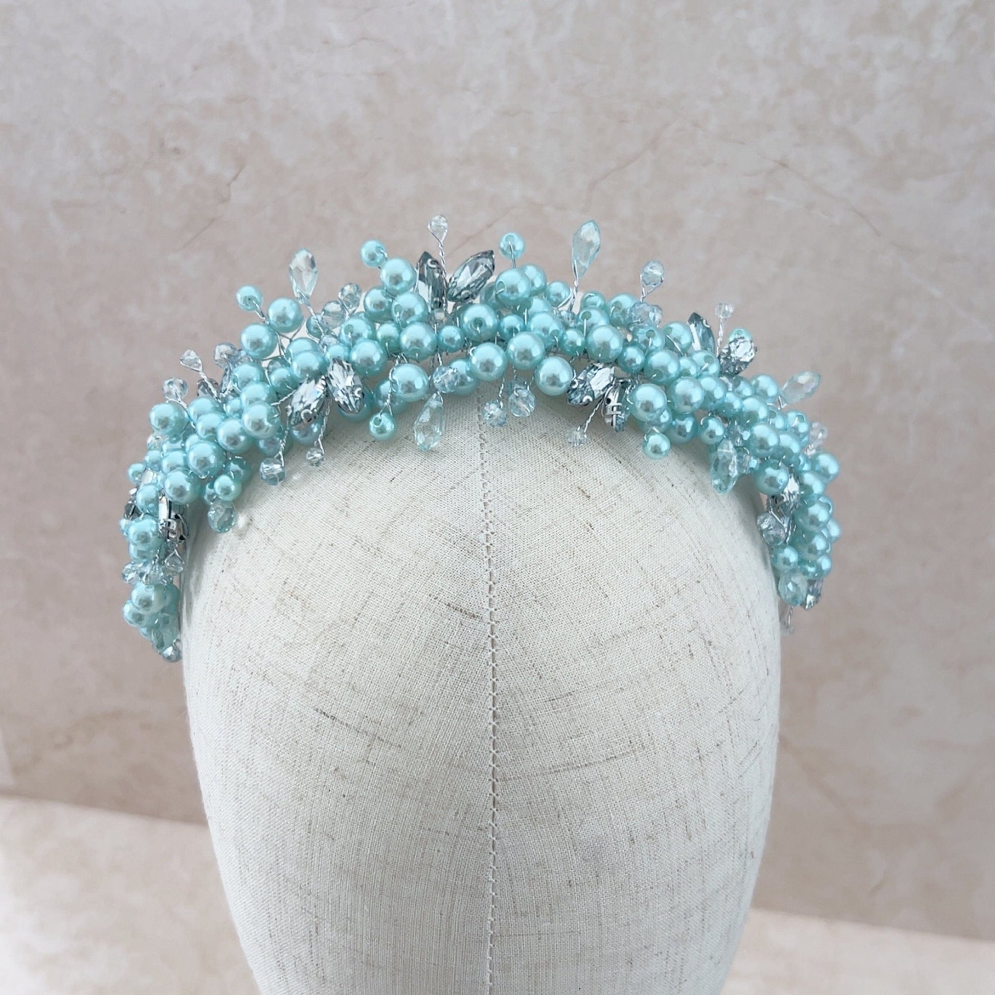 Mint green pearl headpiece - Petal & Pearl
