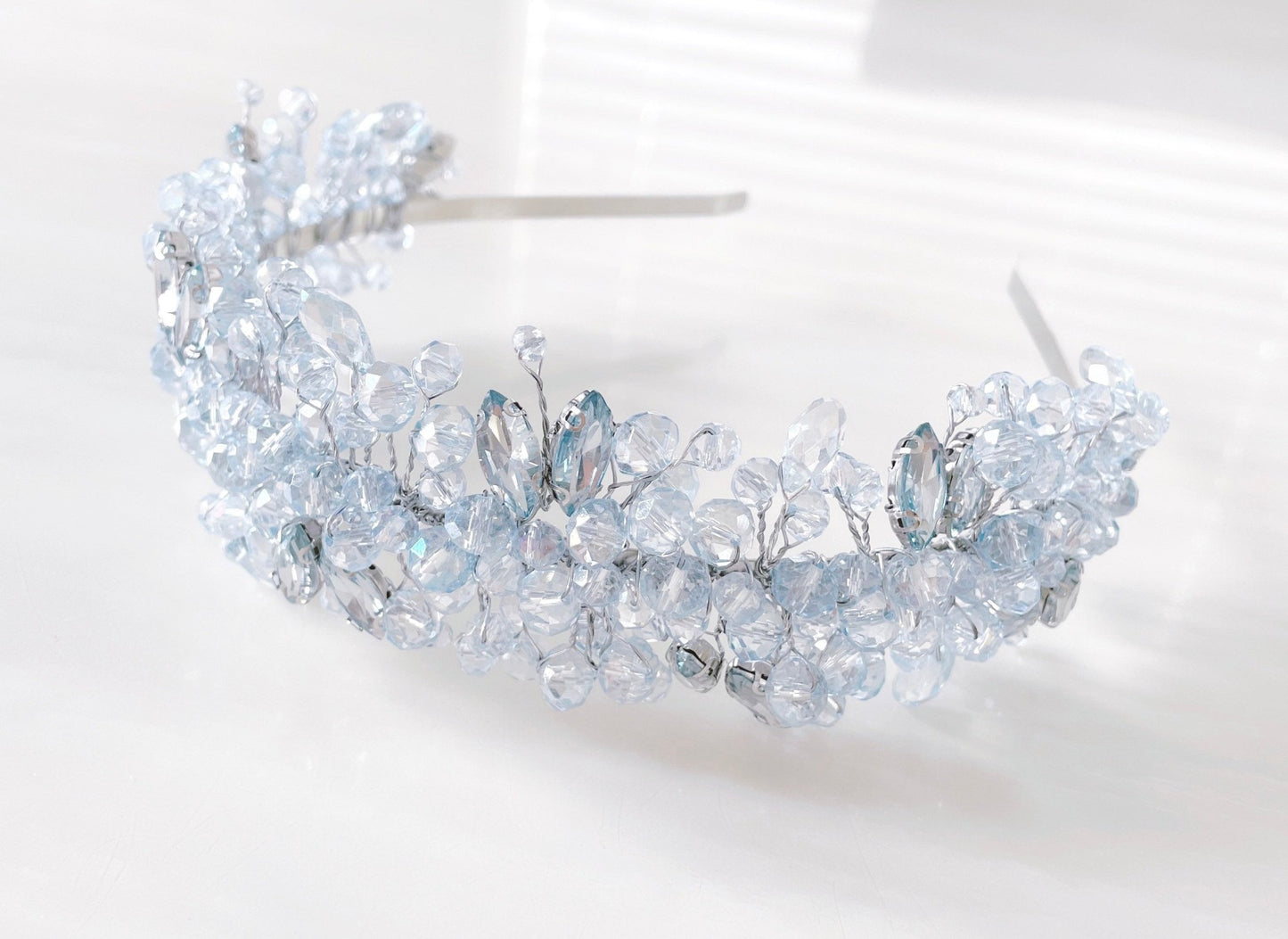 Pale blue crystal headband - Petal & Pearl