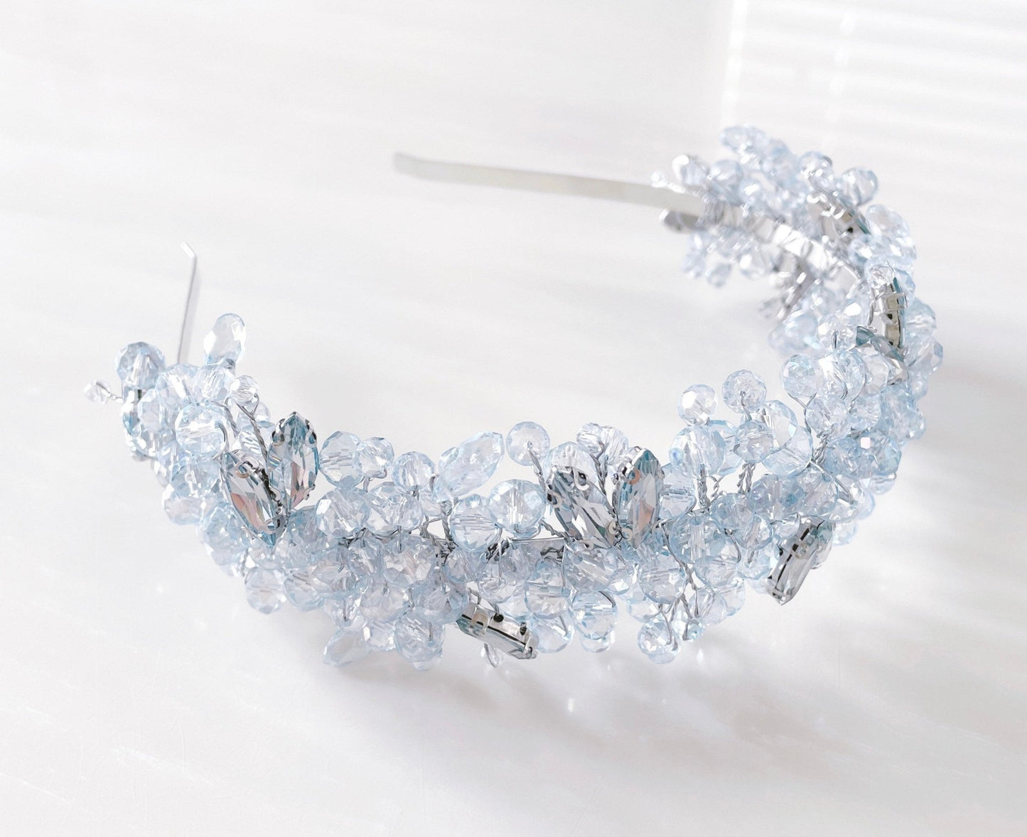 Pale blue crystal headband - Petal & Pearl