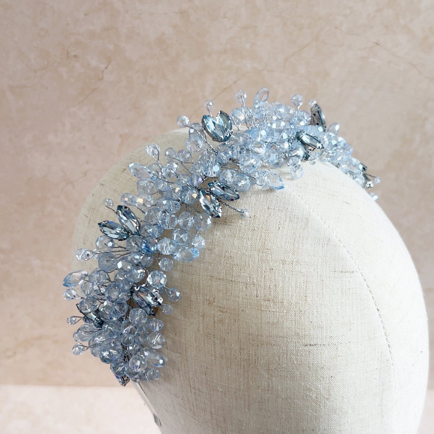Pale blue crystal headband - Petal & Pearl