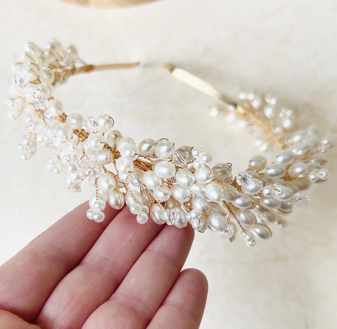 Pearl bridal headpiece - Petal & Pearl