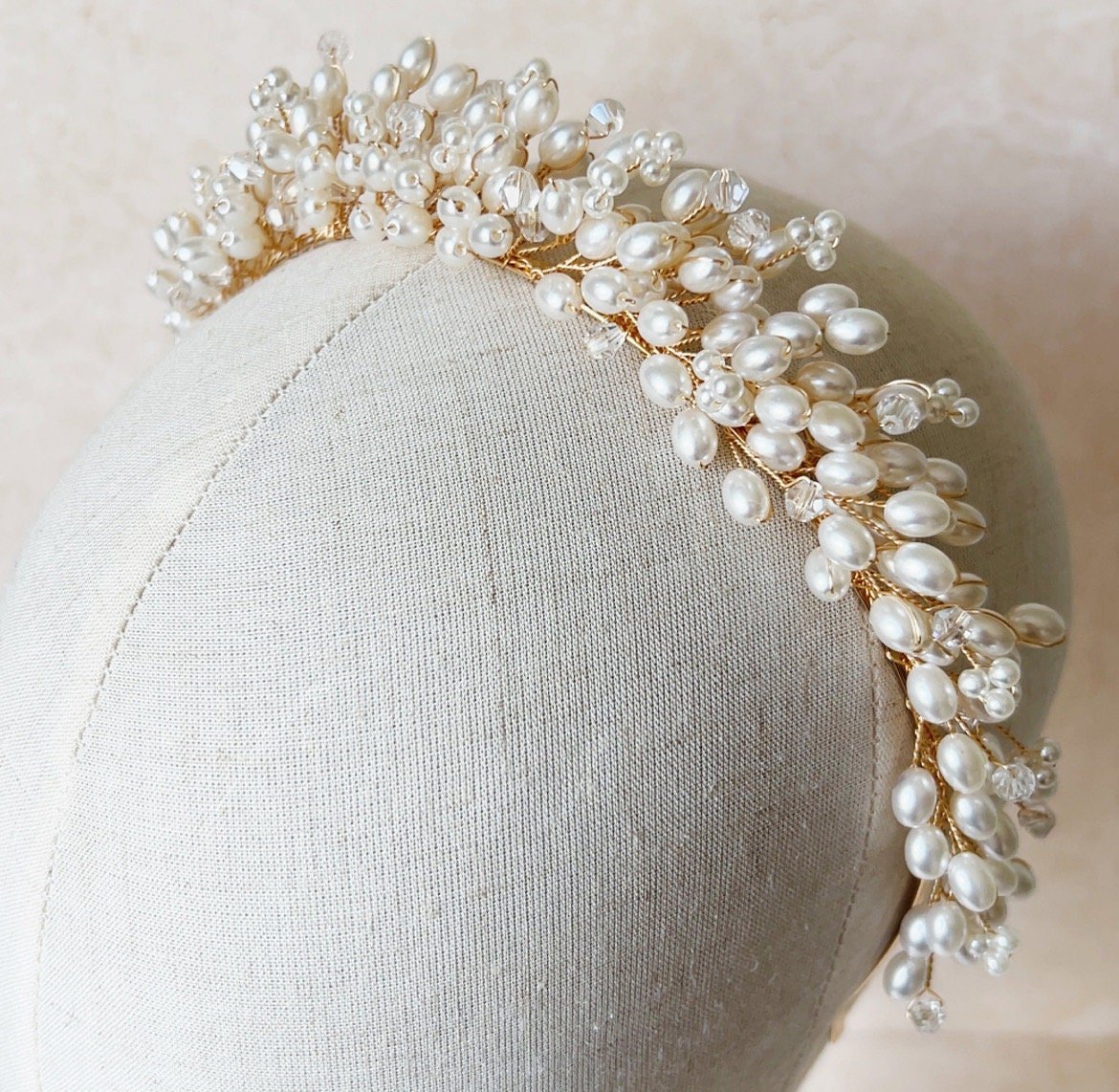 Pearl bridal headpiece - Petal & Pearl