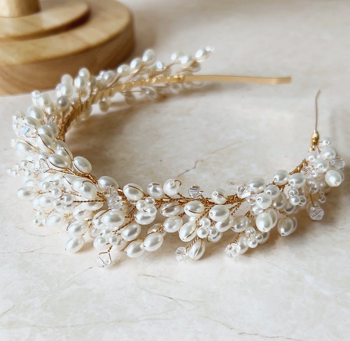 Pearl bridal headpiece - Petal & Pearl