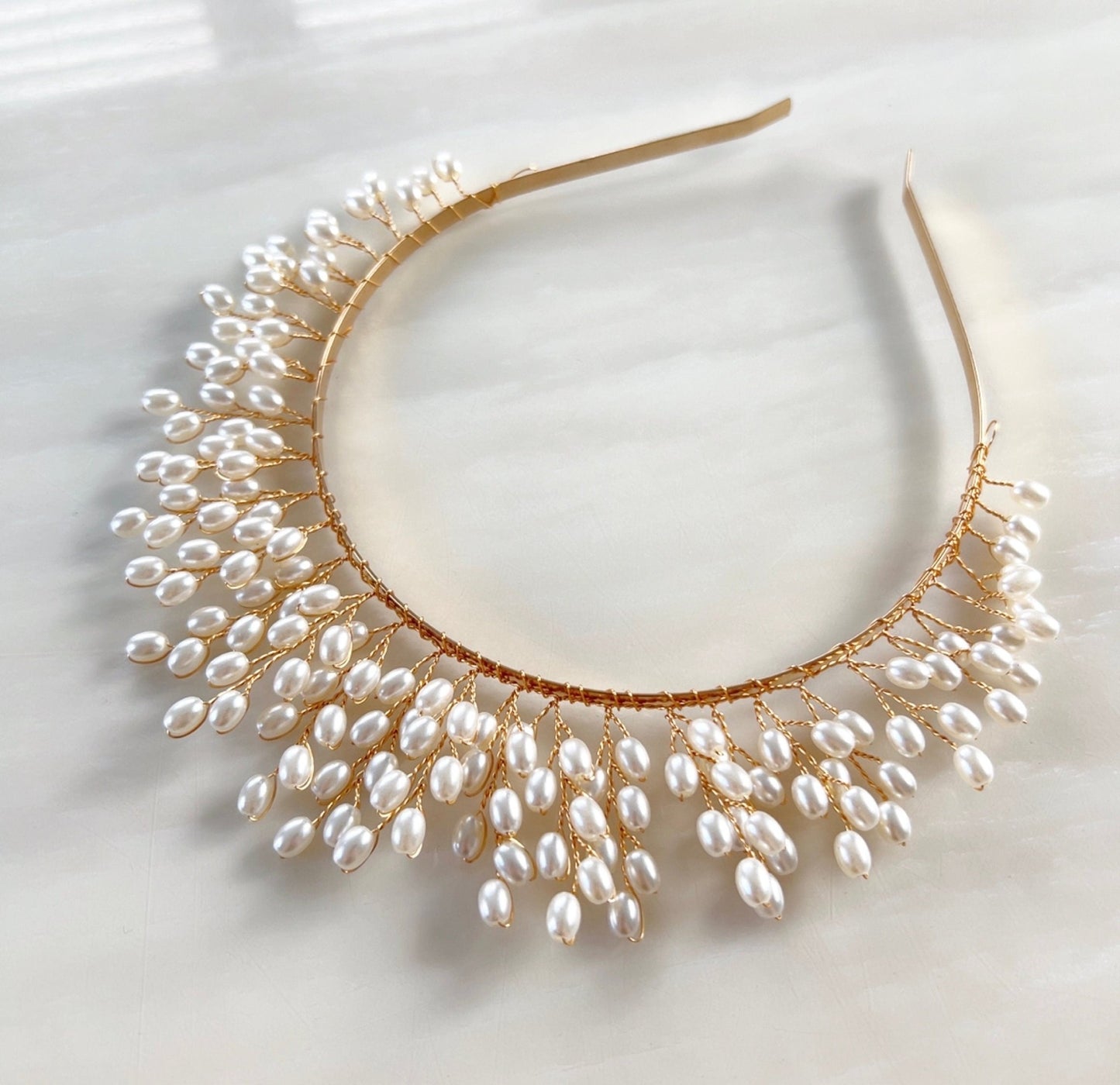Pearl bridal headpiece - Petal & Pearl
