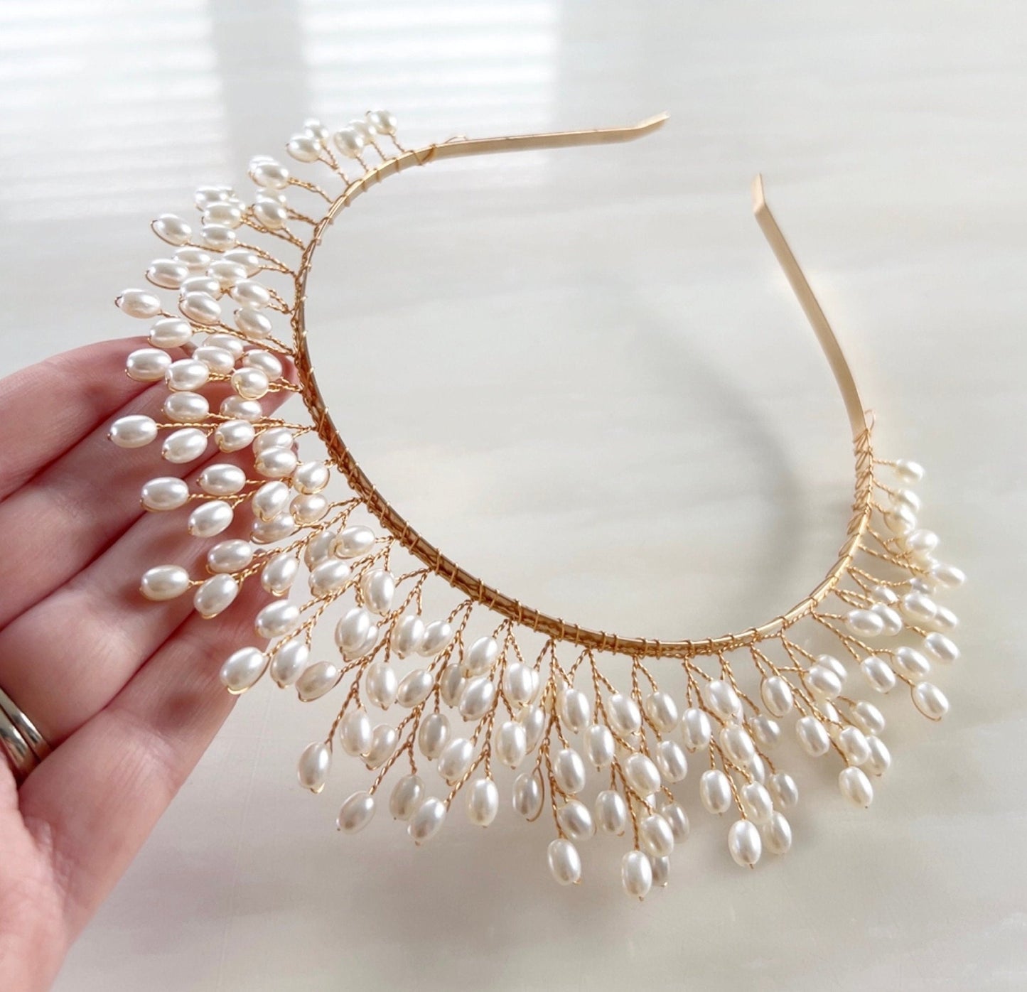 Pearl bridal headpiece - Petal & Pearl