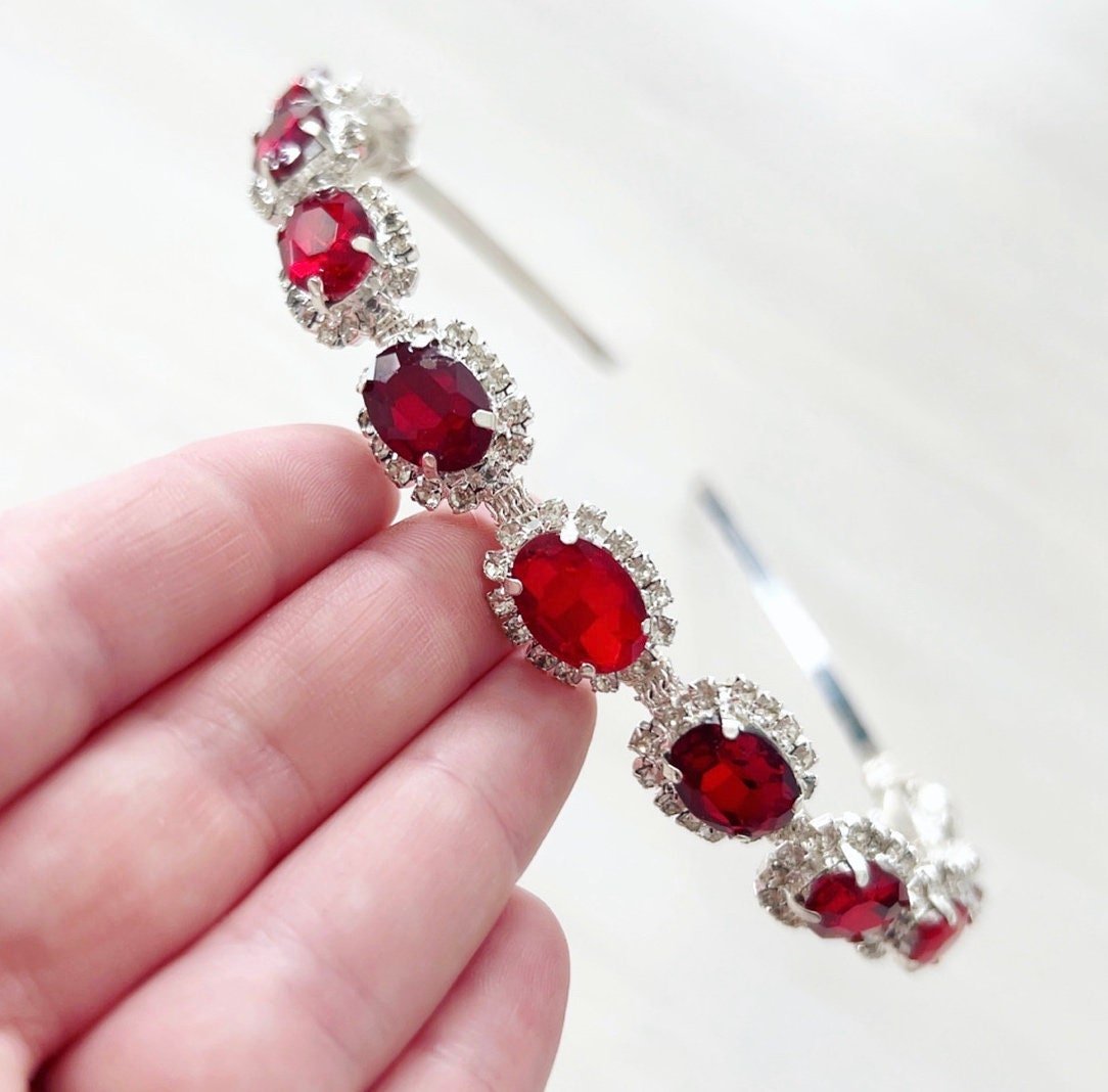 Red crystal headband - Petal & Pearl