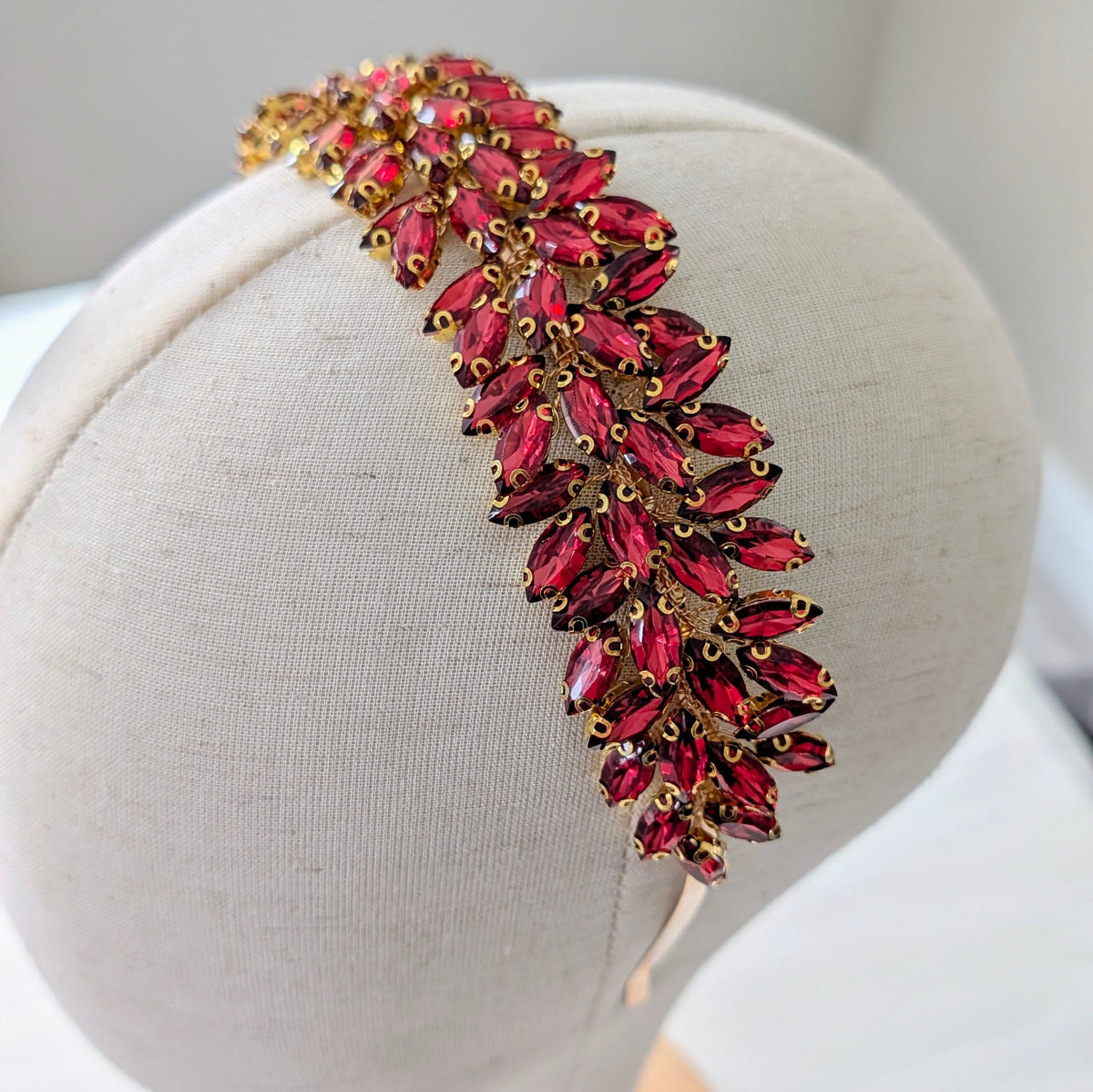 Wine Red Crystal Statement Headband