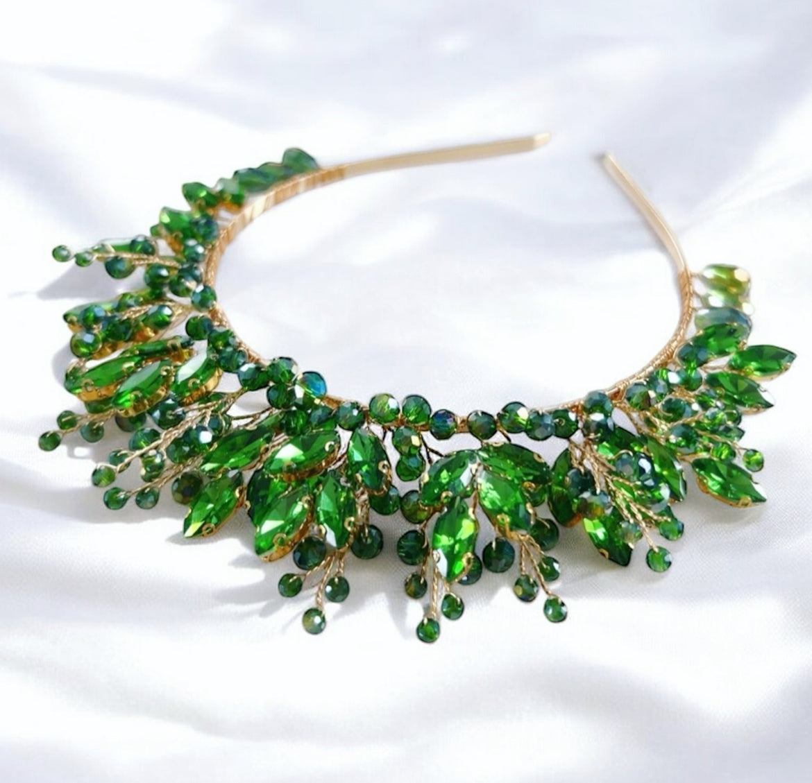 Peridot green bridal crown