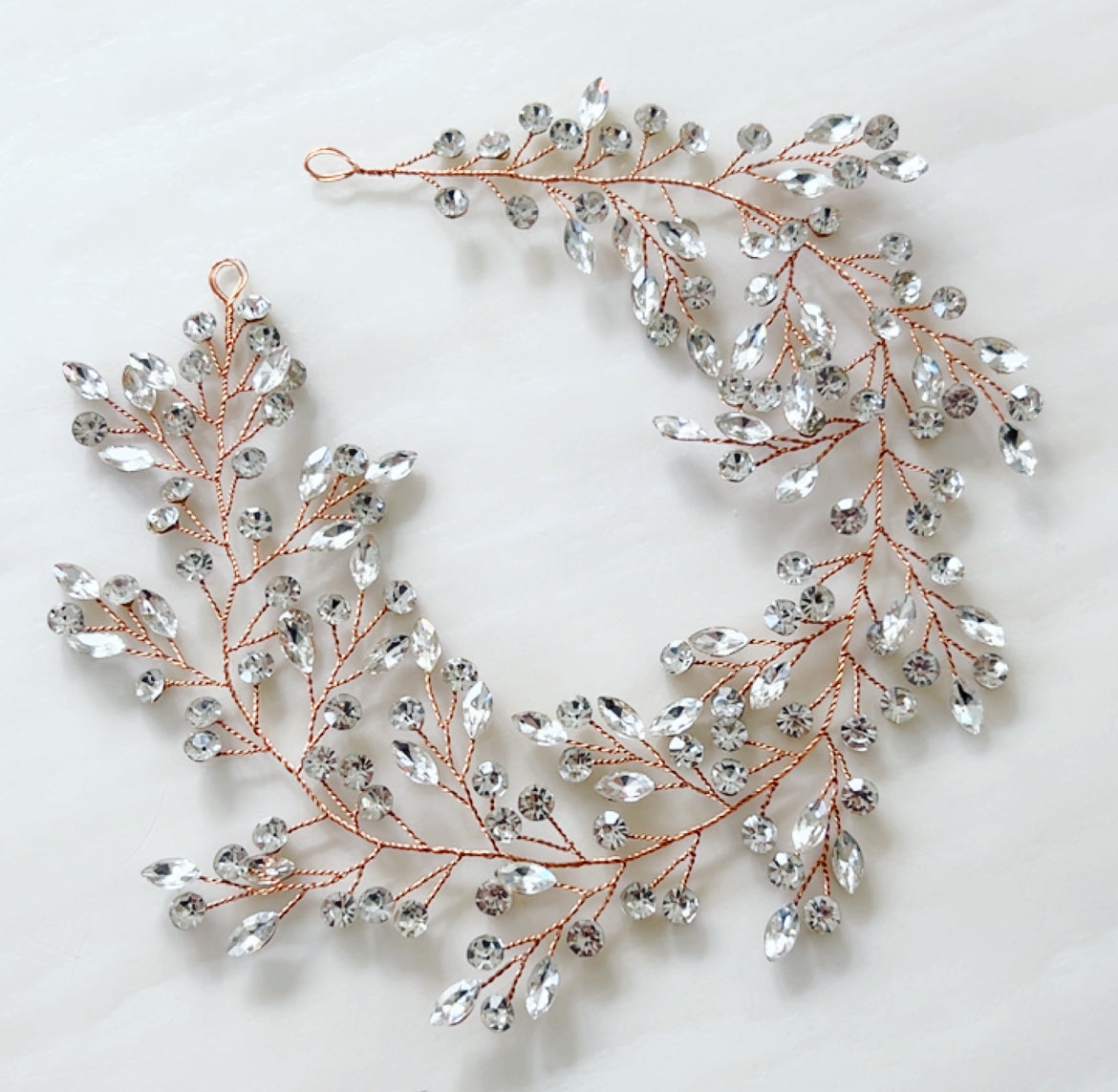 Rose Gold Bridal Hair Vine