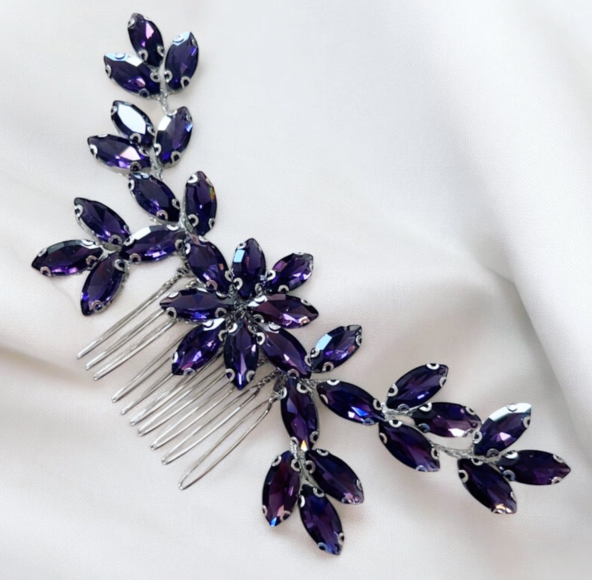 Purple Crystal Hair Comb