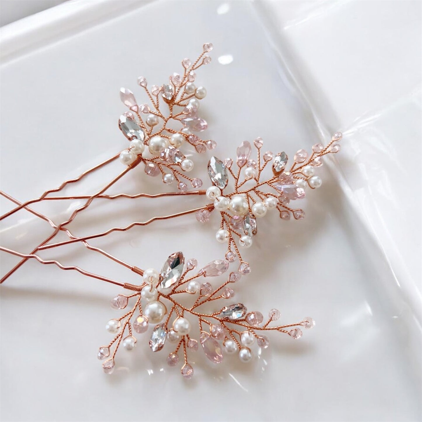 Blush Pink Bridal Hair Pins