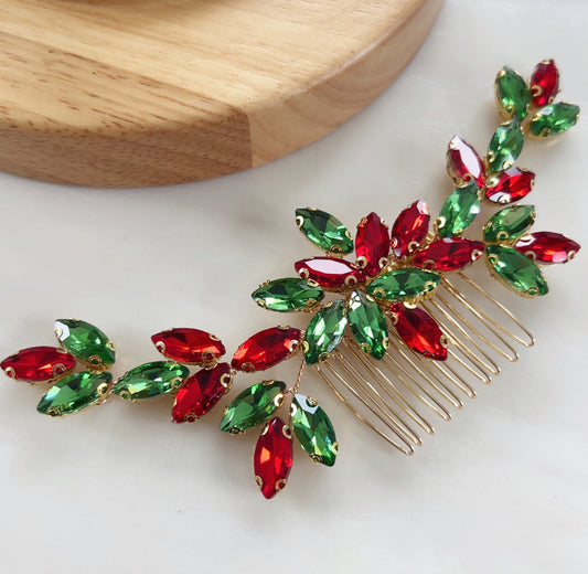 Red and Green hair comb