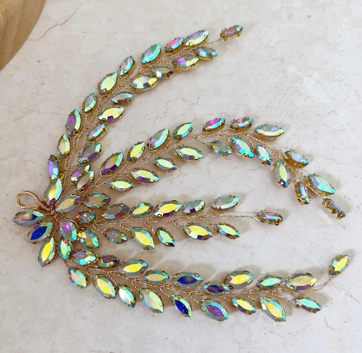 Ab crystal leaf headpiece