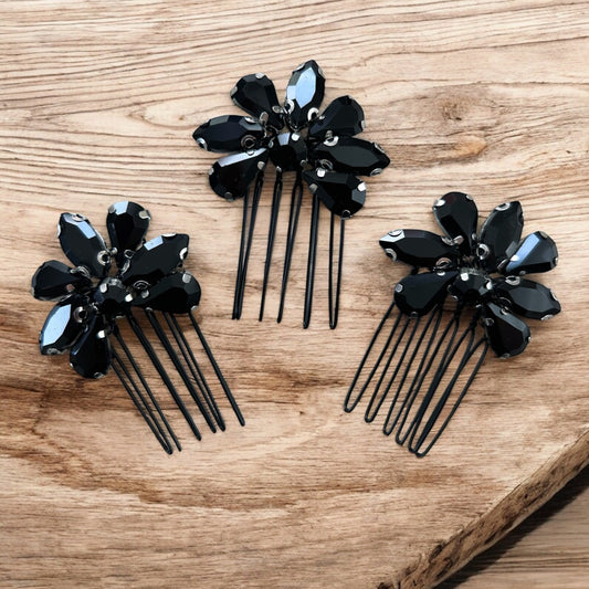 Set of three Black Hair Combs
