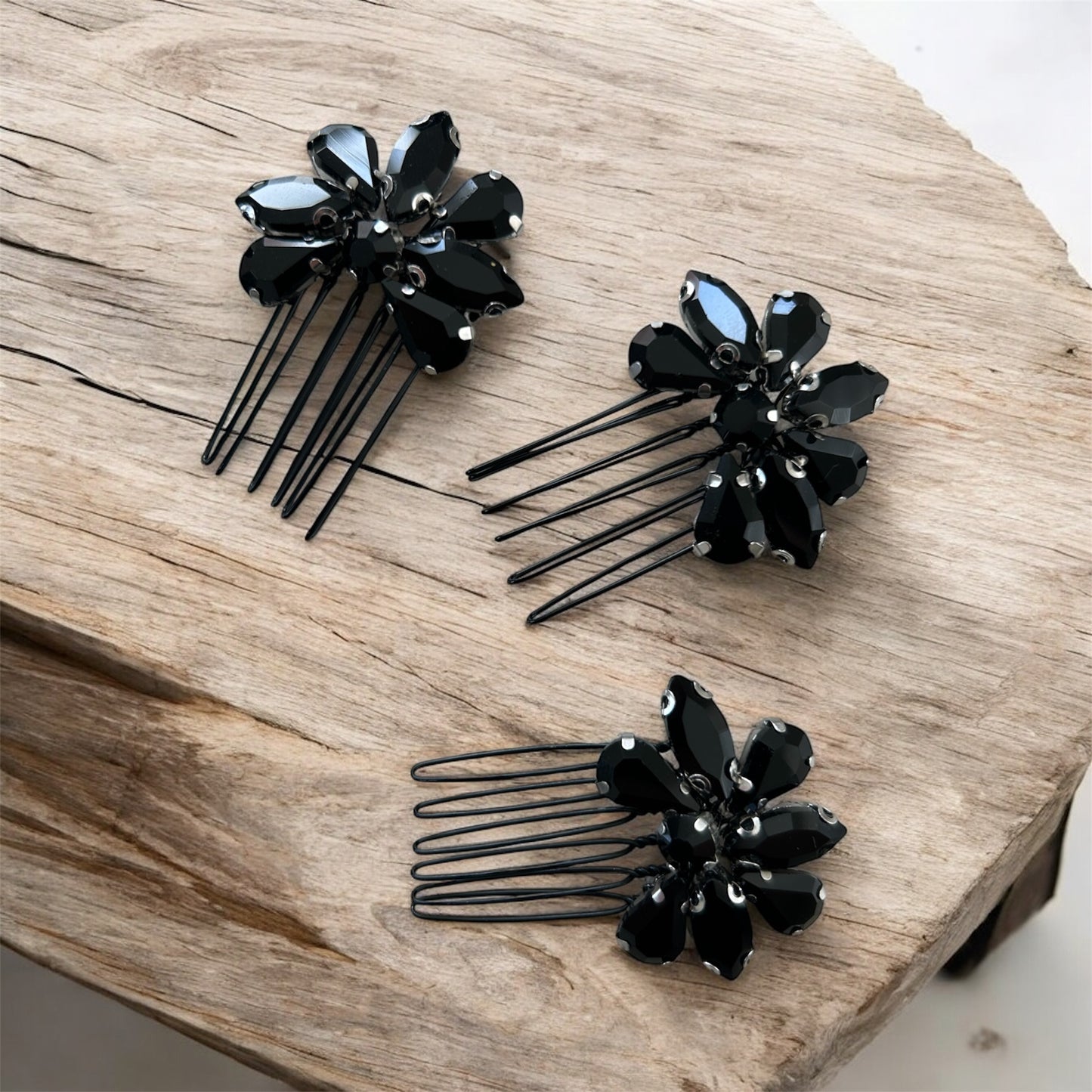 Set of three Black Hair Combs