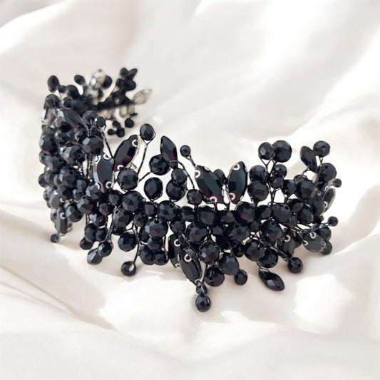 Black crystal headband