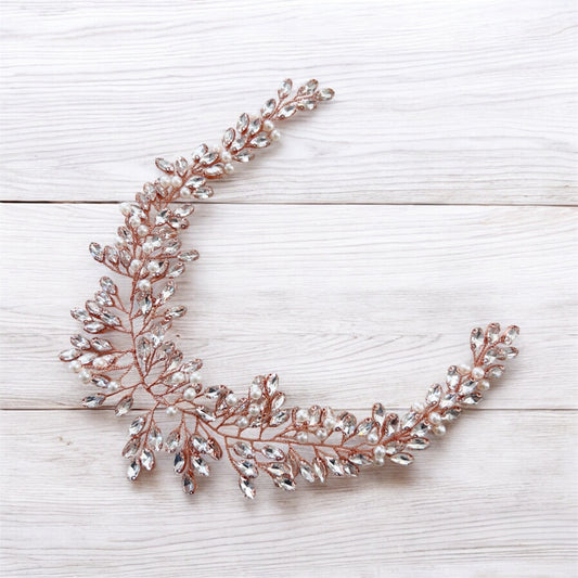 Rose Gold Bridal Hair Vine