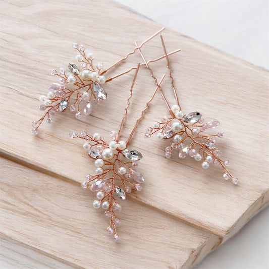 Blush Pink Bridal Hair Pins