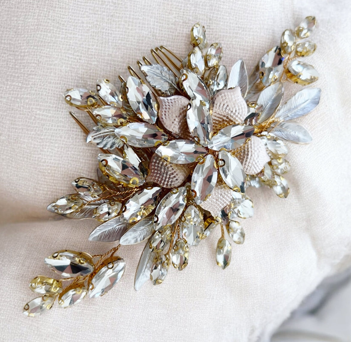 Gold Leaf Bridal hair comb